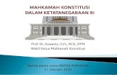 Prof. Dr. Aswanto, S.H., M.Si, DFM Wakil Ketua Mahkamah … · 2020. 10. 20. · DPRA dan DPRK di Aceh sebagai Pemohon; 4. KPU sebagai Termohon Objek PHPU adalah penetapan perolehan