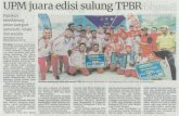 CORE · Universiti Putra Malaysia (UPM) membuktikan mereka berada di kelas tersendiri apabila me- rath juara berganda pada edisi sulung kejohanan The Putra- jaya Boat Race (TPBR)