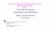Sukatan pelajaran Bahasa melayu (Menengah): Malay Language ...