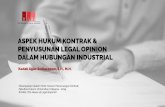 ASPEK HUKUM KONTRAK & PENYUSUNAN LEGAL OPINION …
