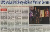 UMS wujud Unit Penyelidikan Warisan Borneo