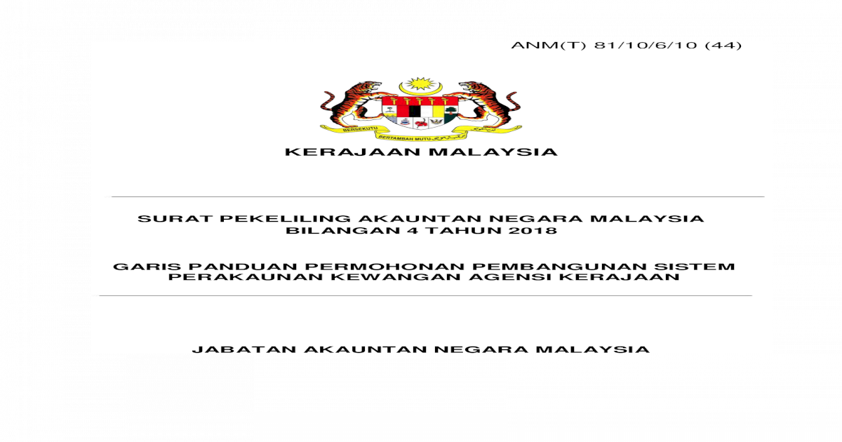 Kerajaan Malaysia Anm Gov My Bil 4 Tahun 2018 Garis Dengan Berkuat Kuasanya Surat Pekeliling Pdf Document