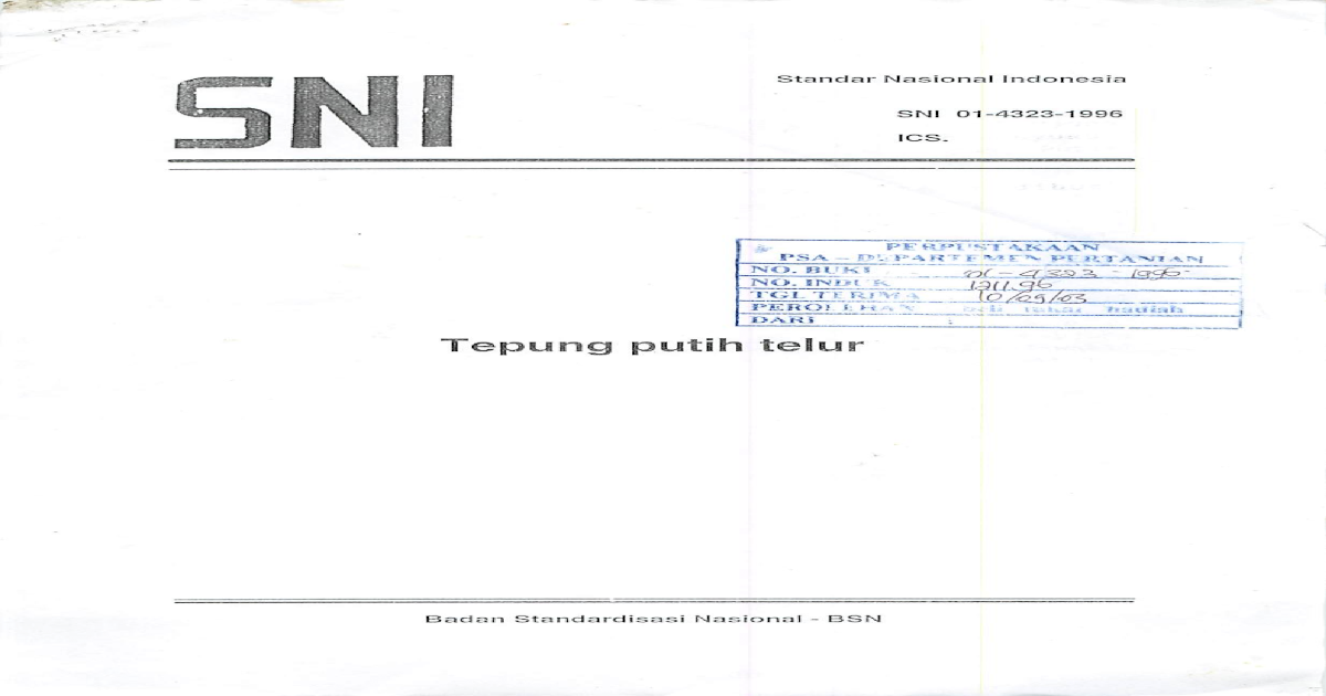 SNI 01 4323 1996 Tepung  Putih Telur  PDF Document 